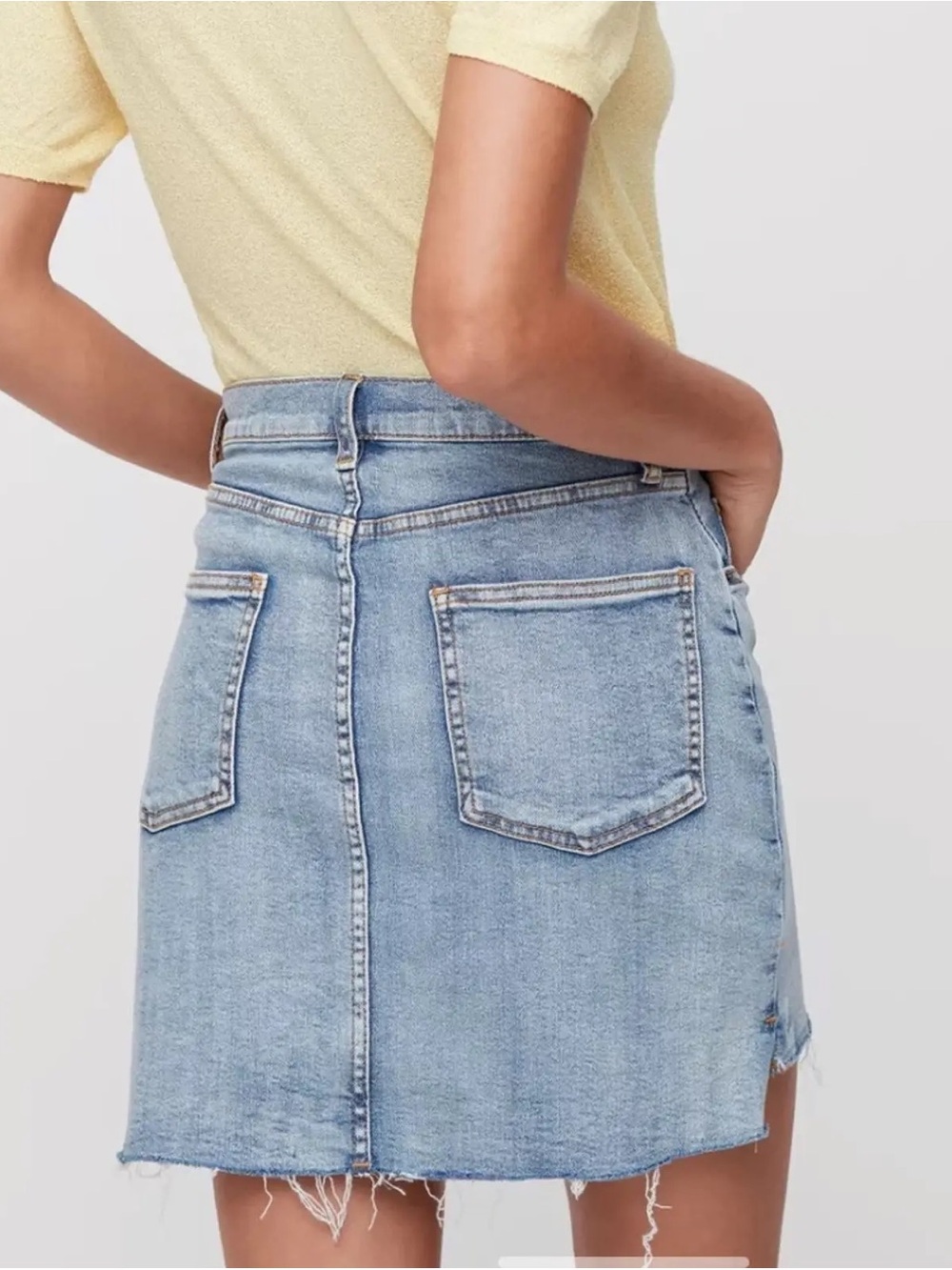 NWT Wilfred Free Tanit Denim Skirt in Light Vintage Blue - Picture 2 of 6